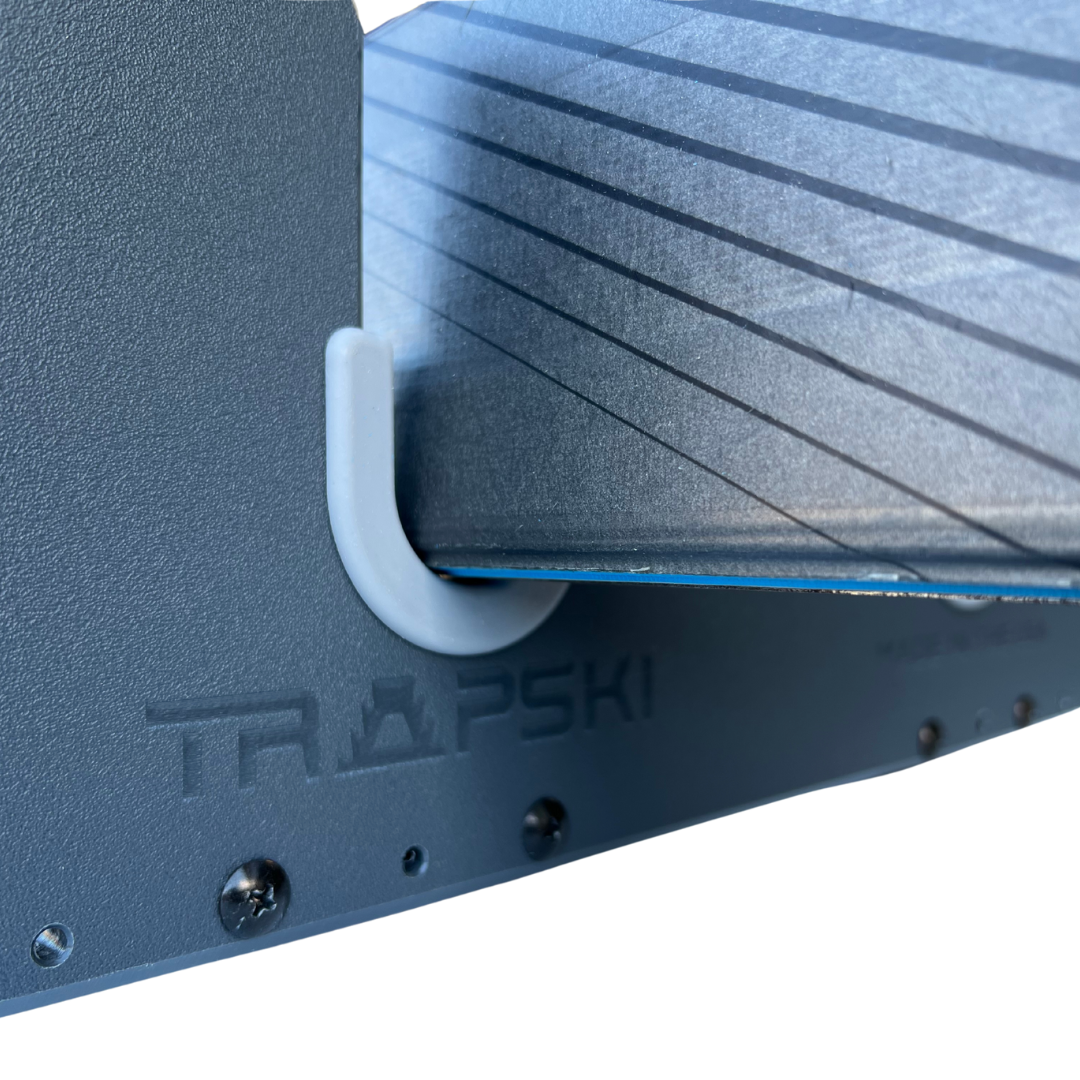 TRAPSKI LowPro 4 L Ski and Snowboard Rack Insert for Rooftop Cargo Box | High Quality Marine Grade HDPE Plastic | Premium Strap Included | 3 Year Warranty | Made in the USA | Veteran Owned Business