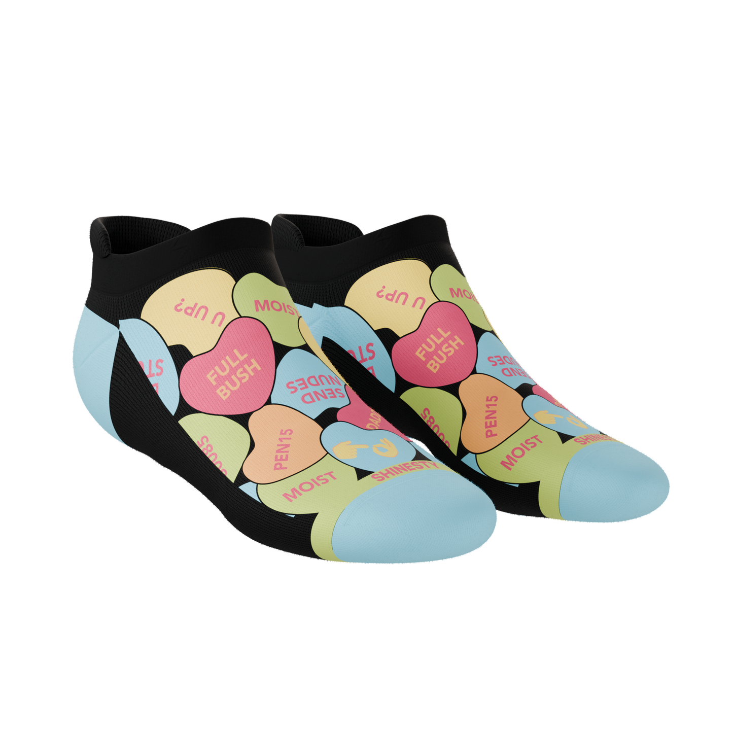 The Smooth Talker | Candy Hearts Heel Hammock™ Ankle Socks