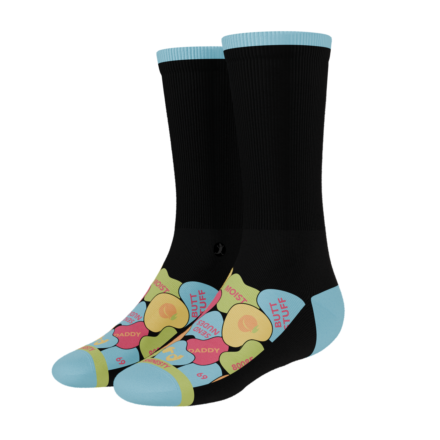 The Smooth Talker | Candy Hearts Heel Hammock™ Crew Socks