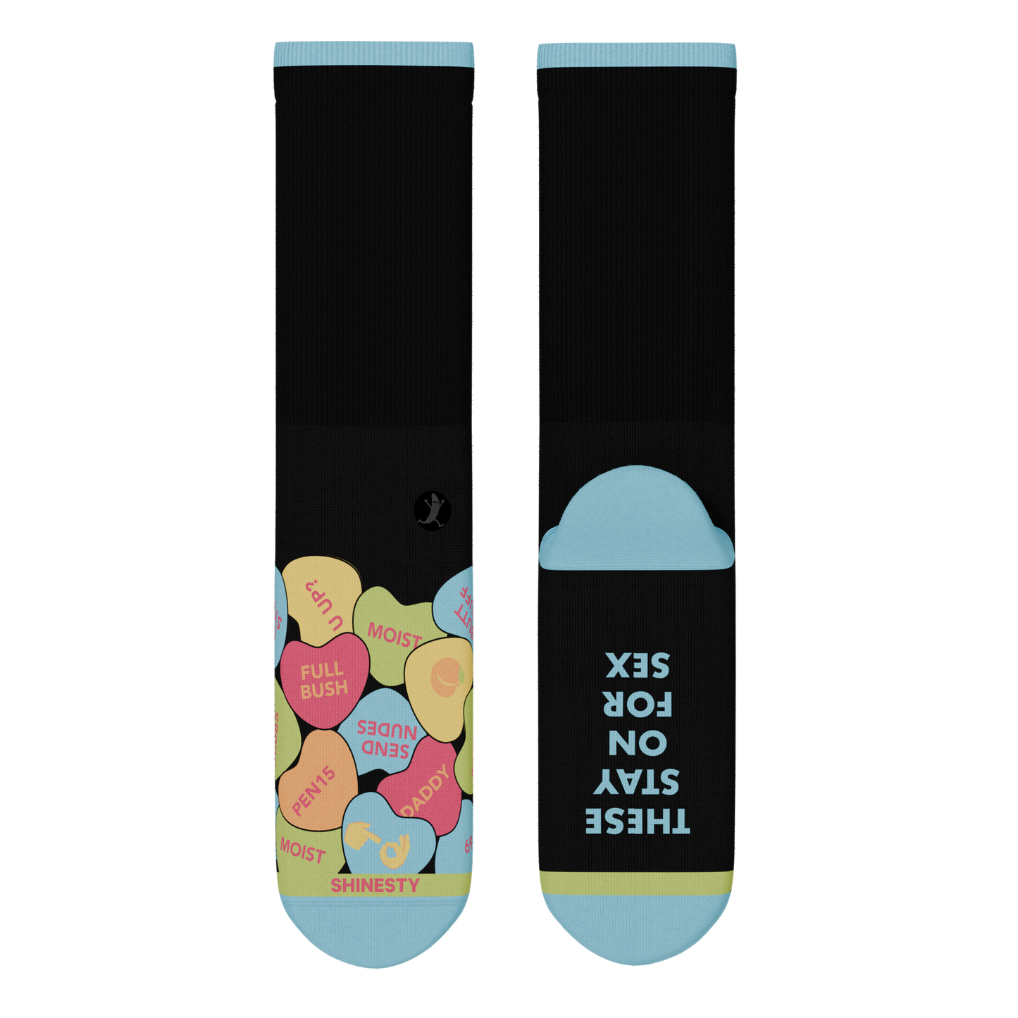 The Smooth Talker | Candy Hearts Heel Hammock™ Crew Socks