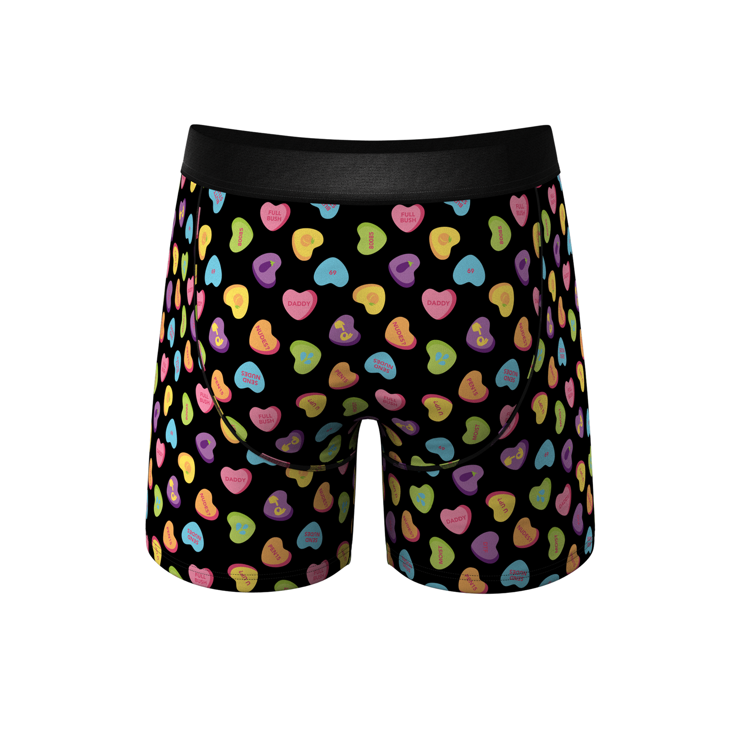 The Smooth Talker | Candy Hearts Ball Hammock® Pouch Underwear With Fly