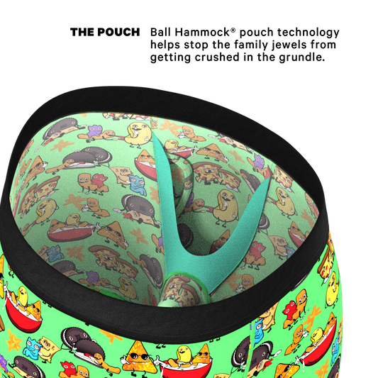 The Snackhanalia | Junk Food Long Leg Ball Hammock® Pouch Underwear With Fly