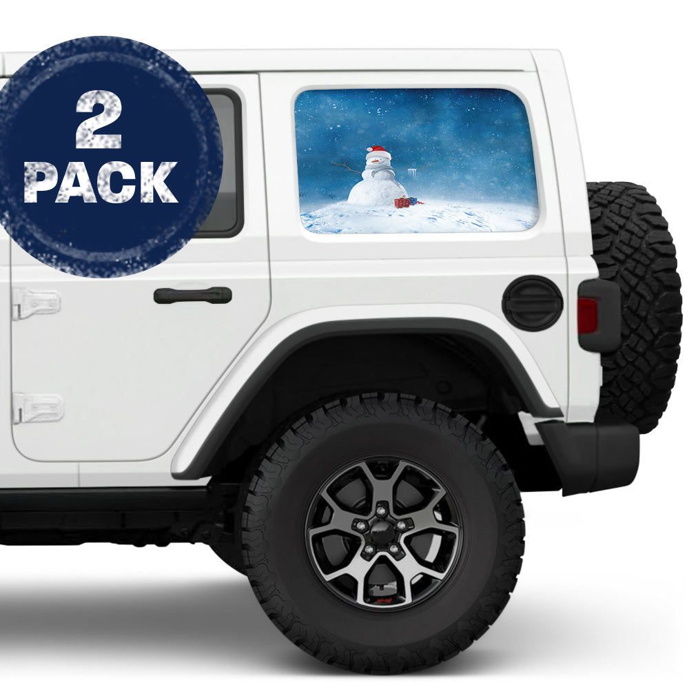Snowmen Hill Side Windows Printed Vinyl Decal