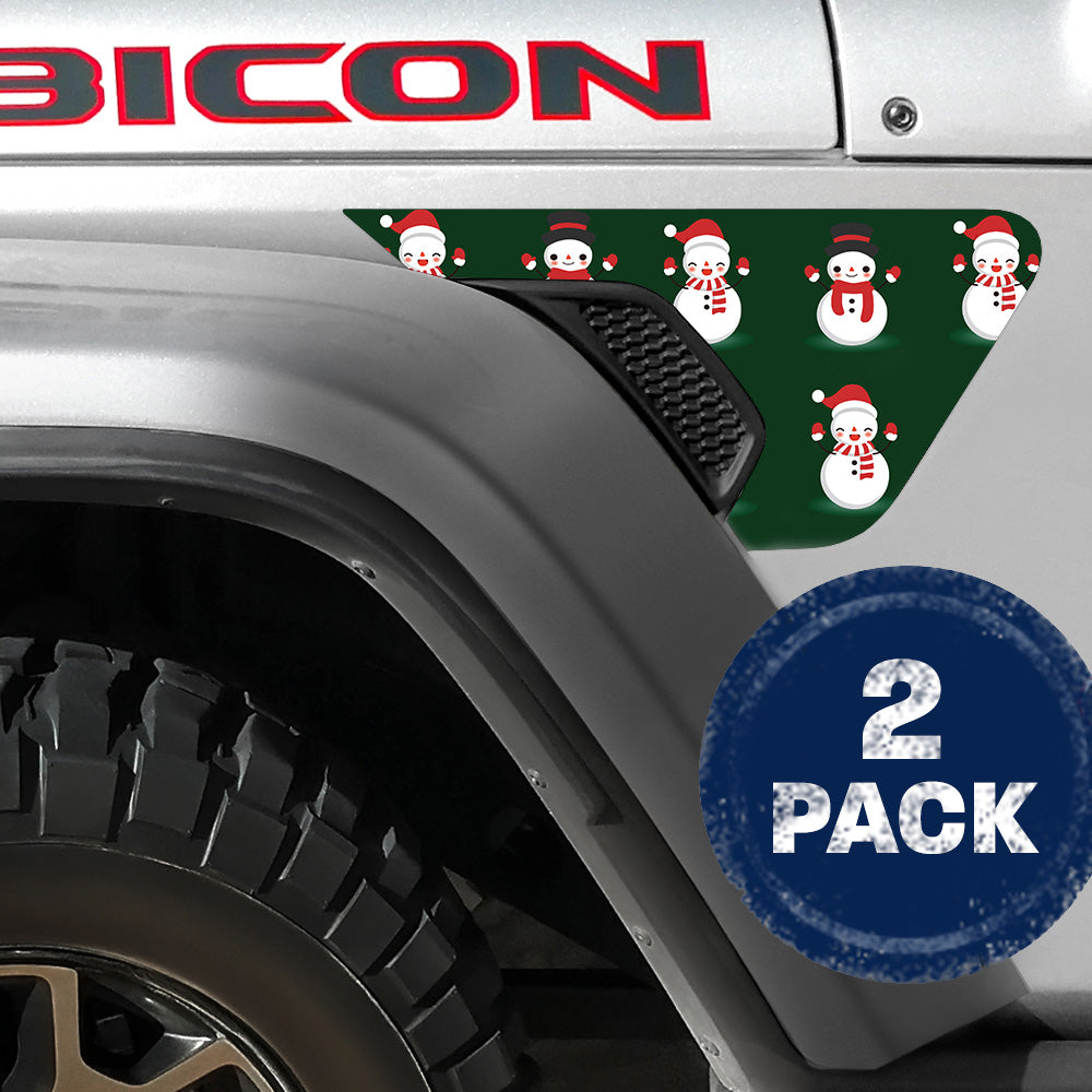 Snowmen 2pc Vinyl Fender Decal