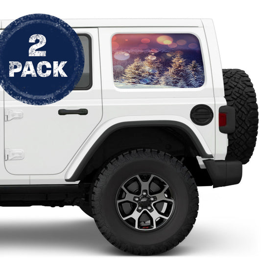 Snowy Field Side Windows Printed Vinyl Decal
