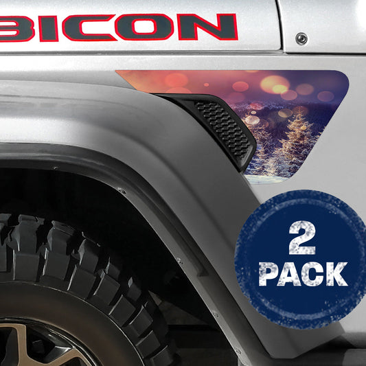 Snowy Field 2pc Vinyl Fender Decal