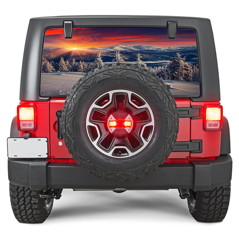 Snowy Hills Rear Window Decal