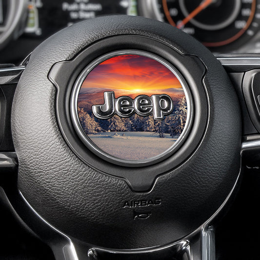 Snowy Hills Steering Wheel Decal
