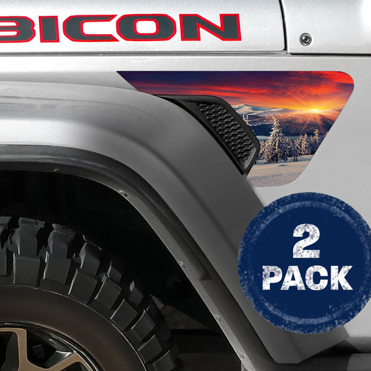 Snowy Hills 2pc Vinyl Fender Decal