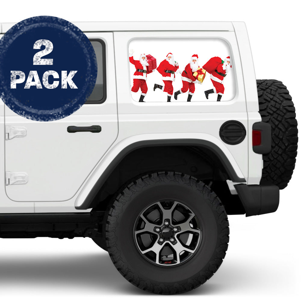 So Many Santas Side Windows Printed Vinyl Decal