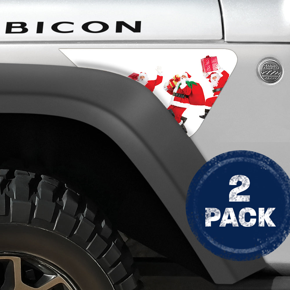 So Many Santas 2pc Vinyl Fender Decal