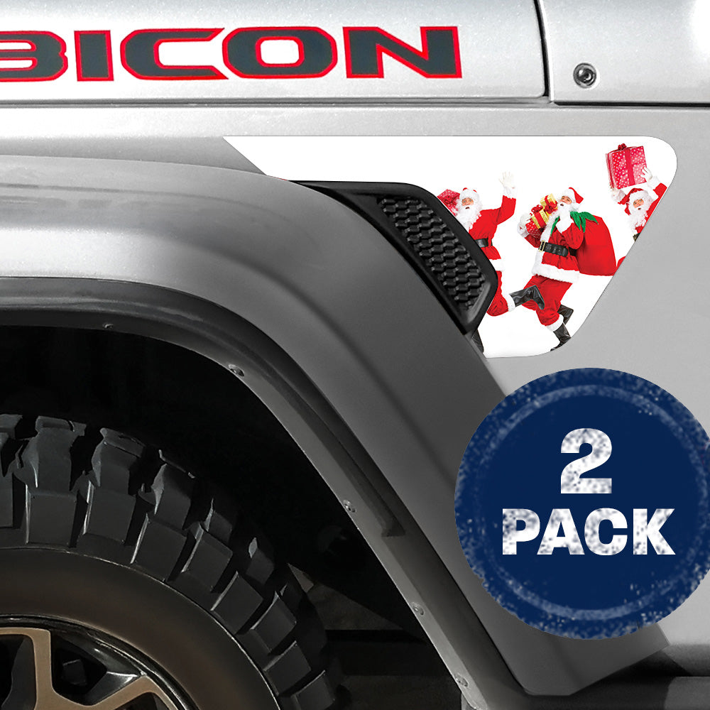 So Many Santas 2pc Vinyl Fender Decal