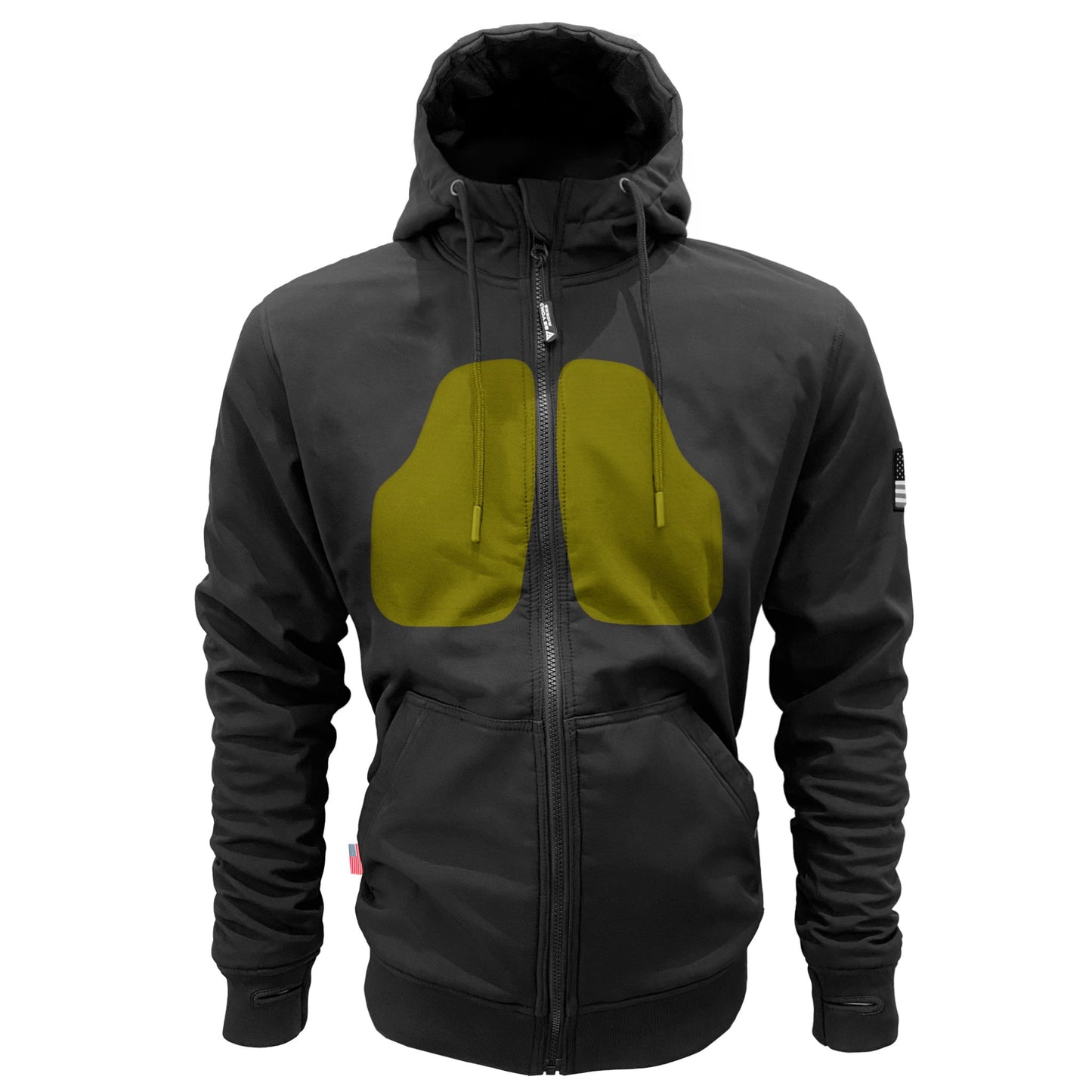 Protective SoftShell Unisex Hoodie - Black Matte with Pads