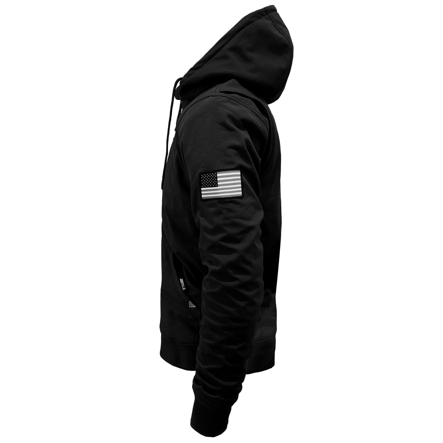 Protective SoftShell Unisex Hoodie - Black Matte with Pads