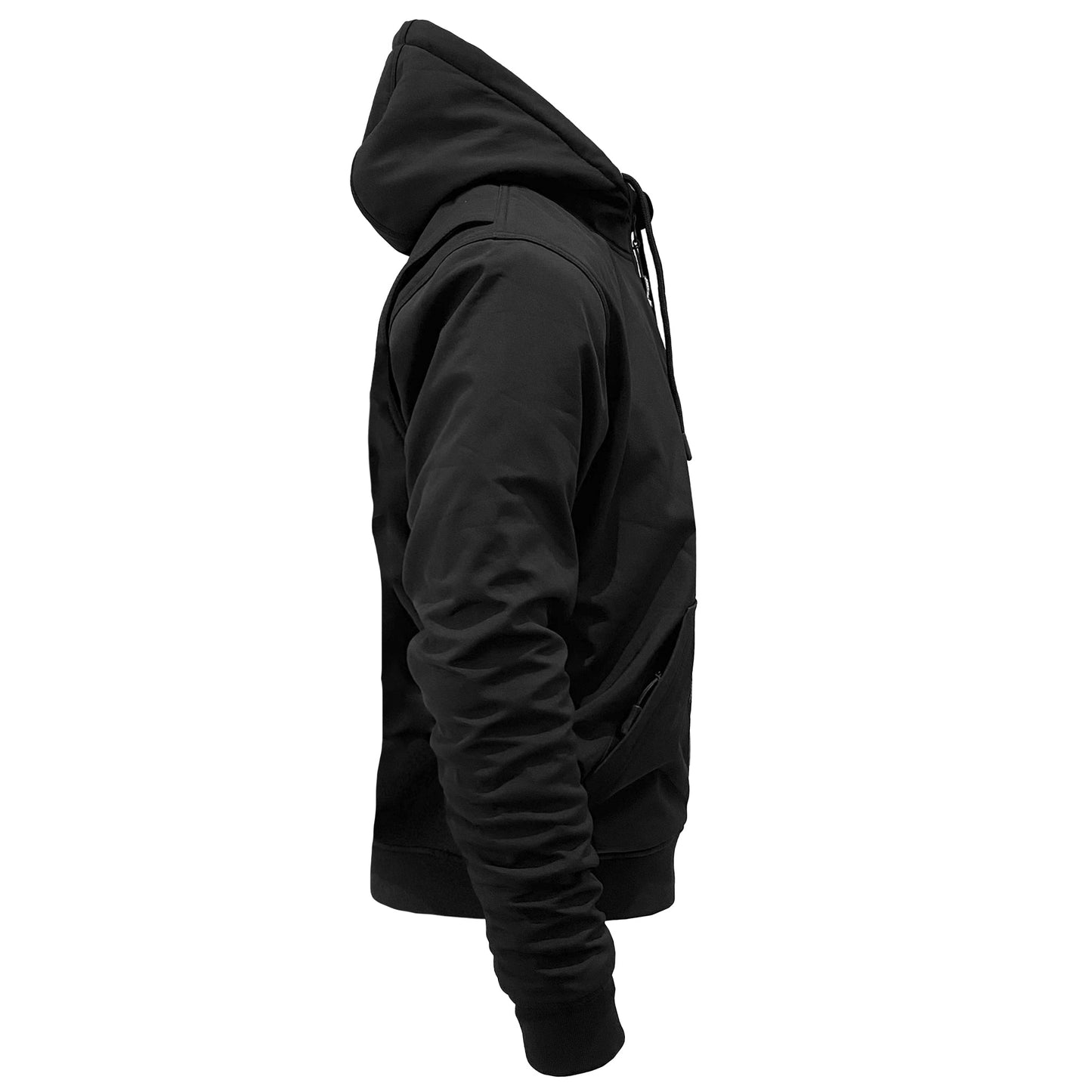 Protective SoftShell Unisex Hoodie - Black Matte with Pads