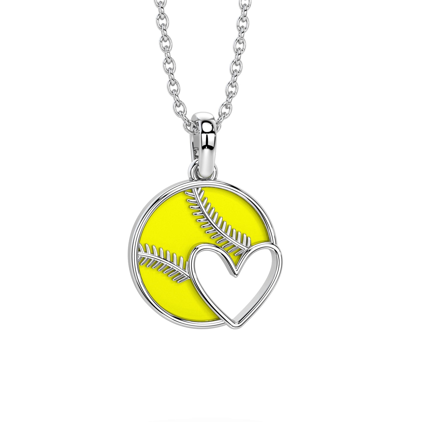 Softball Heart Necklace