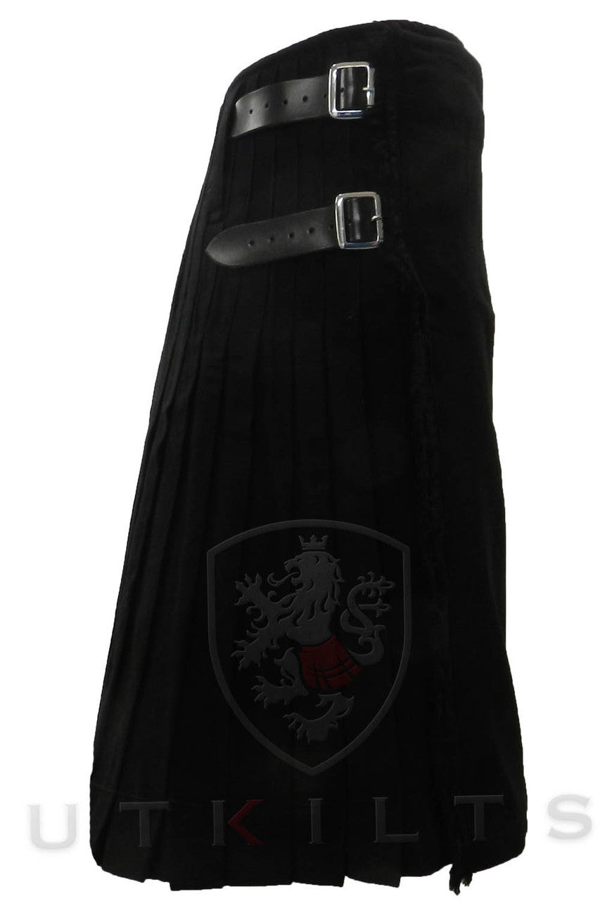 Traditional Kilt - Lochmore, Solid Black Acrylic