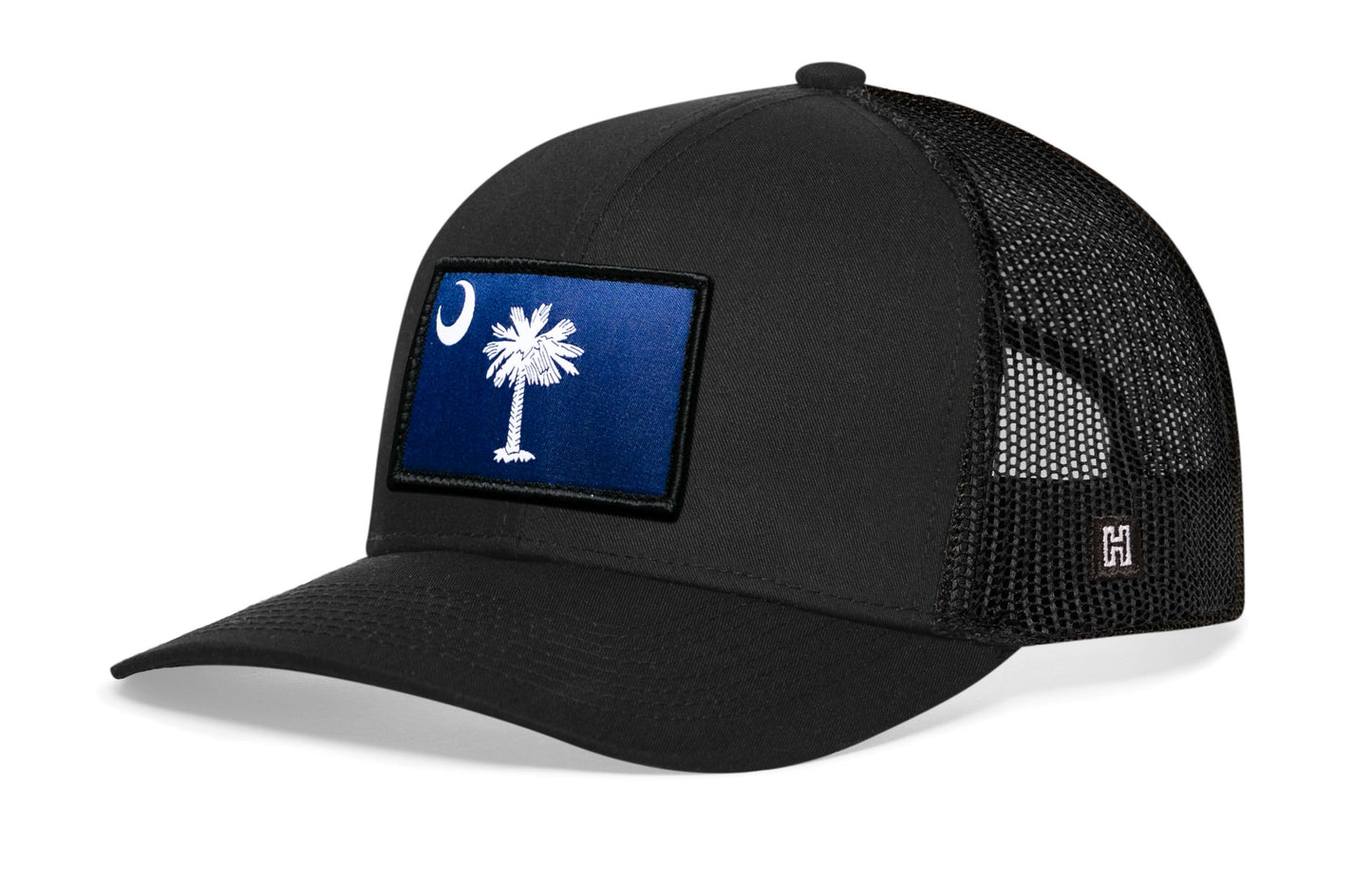 South Carolina Flag Trucker Hat  |  Black South Carolina Flag Snapback