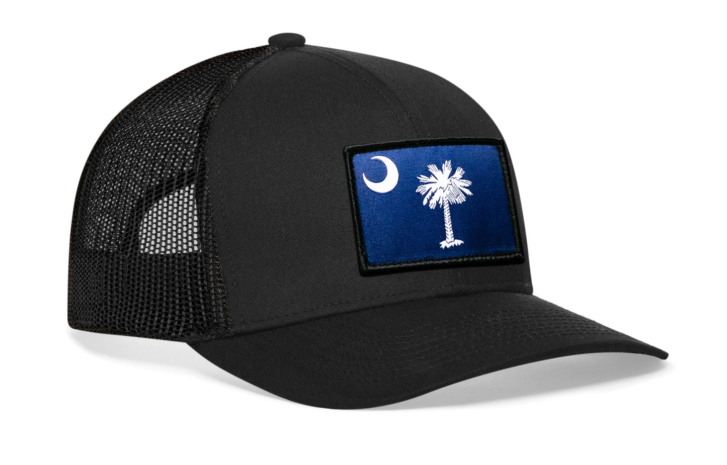 South Carolina Flag Trucker Hat  |  Black South Carolina Flag Snapback