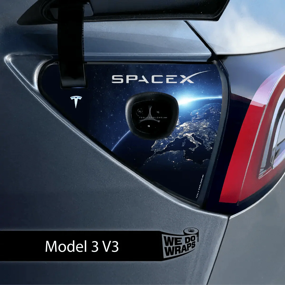 SpaceX Tesla Charge Port Wrap | Model 3