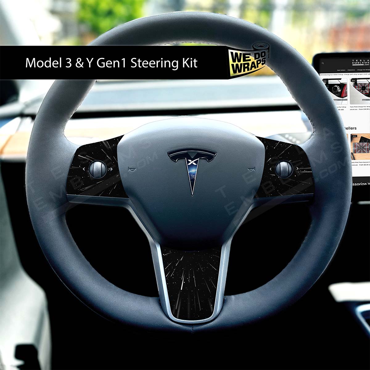 SpaceX Tesla Steering Wheel Wrap | M3 2017-Jan 2024