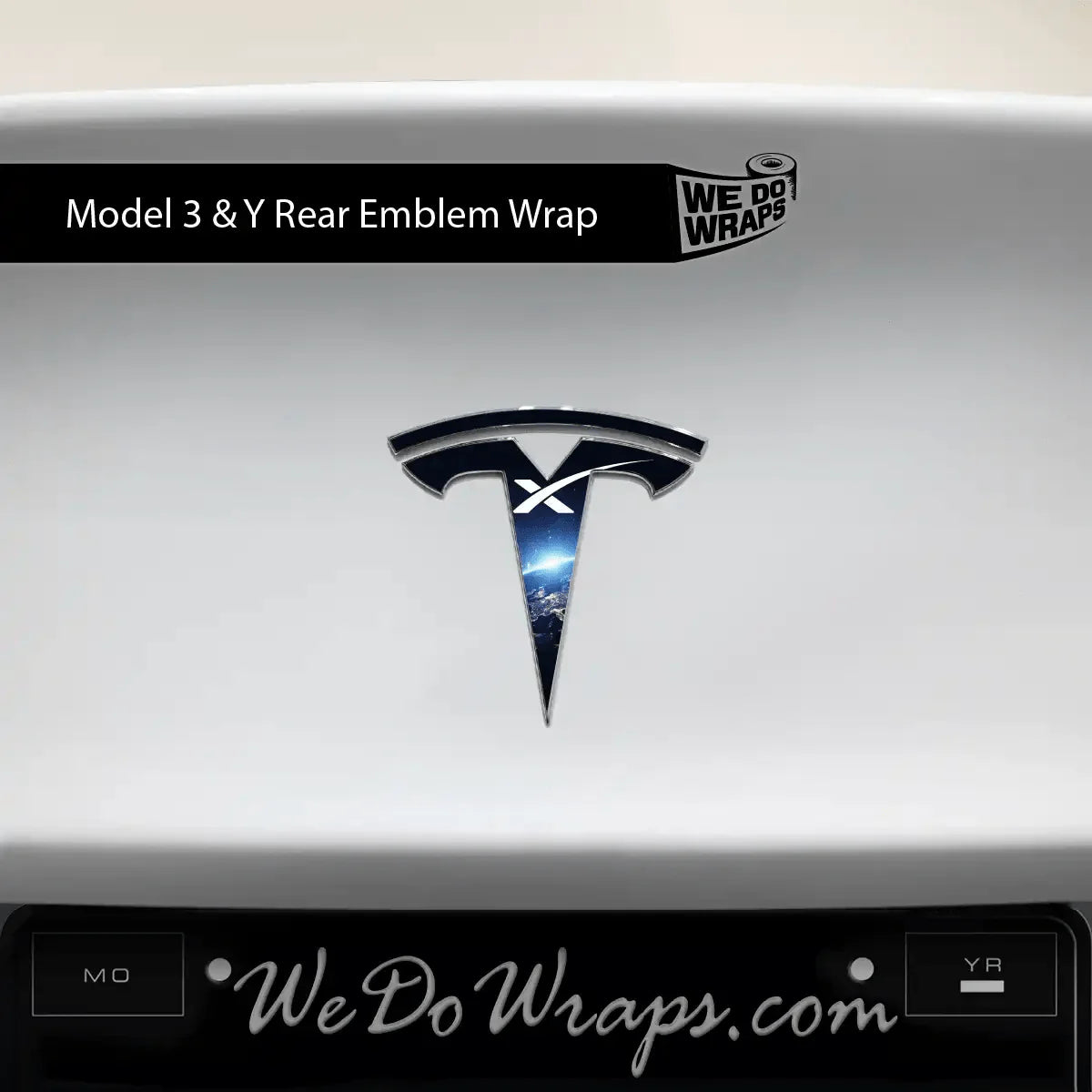 SpaceX Tesla Emblem Decals (Front + Back) | Model 3