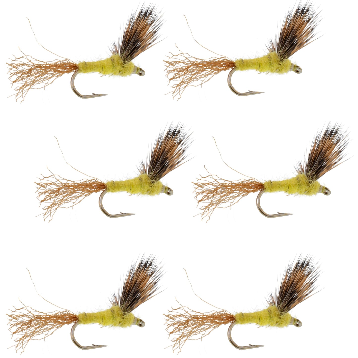 Sparkle Dun Pale Morning Dun PMD Yellow Body Mayfly 6 Flies Hook Size 14