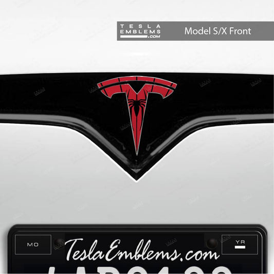 Spider-Man Tesla Emblem Decals (Front + Back) | Model S