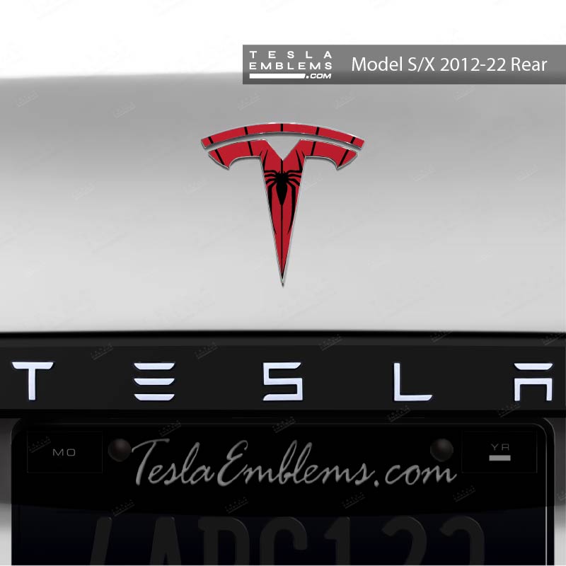 Spider-Man Tesla Emblem Decals (Front + Back) | Model S