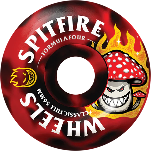 Spitfire Wheels F4 Classic Full Shroom Bighead 56mm 99a - Red/Black (Set of 4)