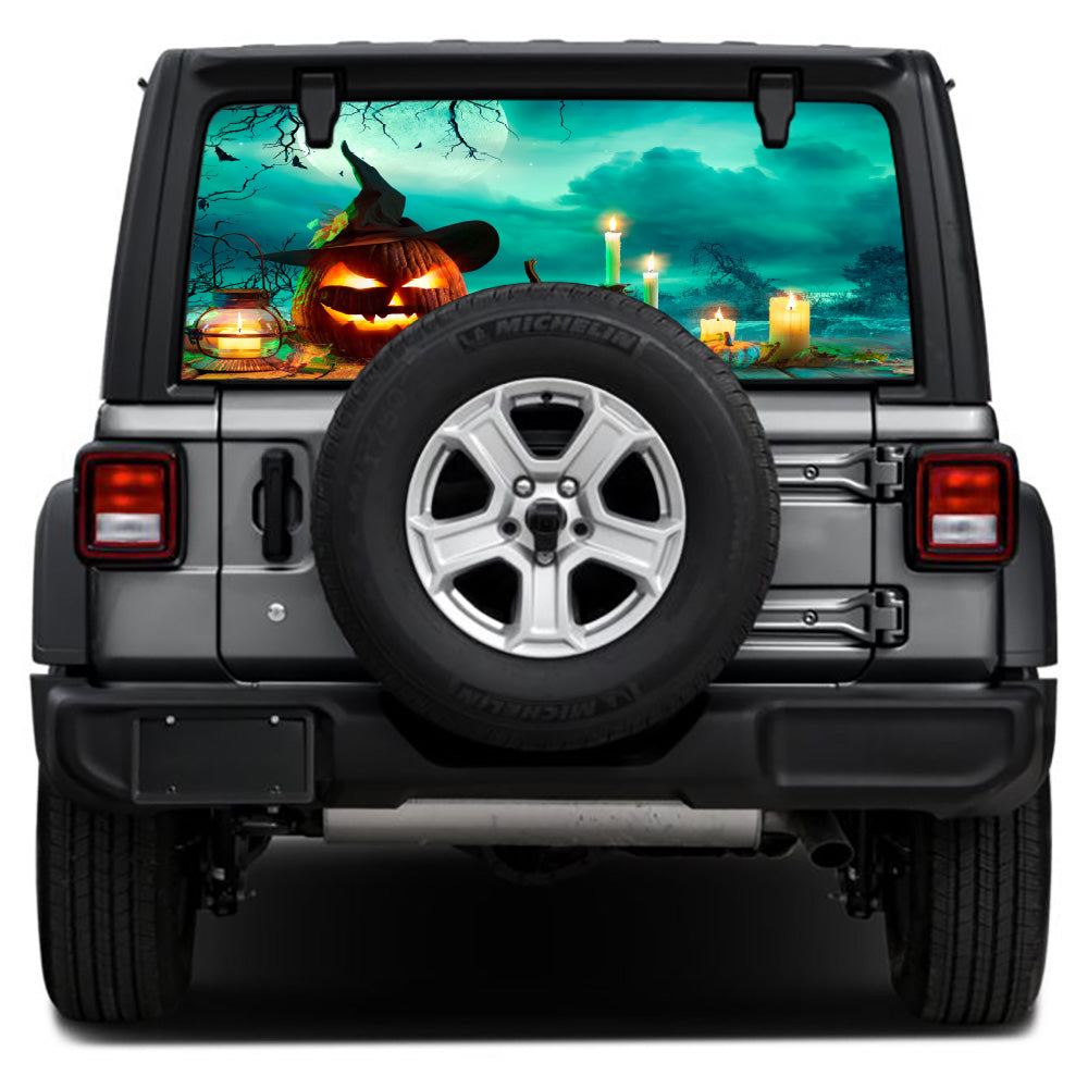 Spooky Jack-O-Lantern Rear Window Decal