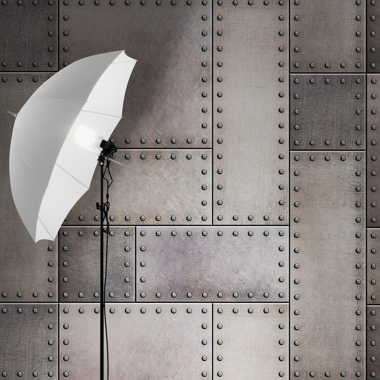 Rustic Metal Steel 3D Wallpaper Mural. #6752
