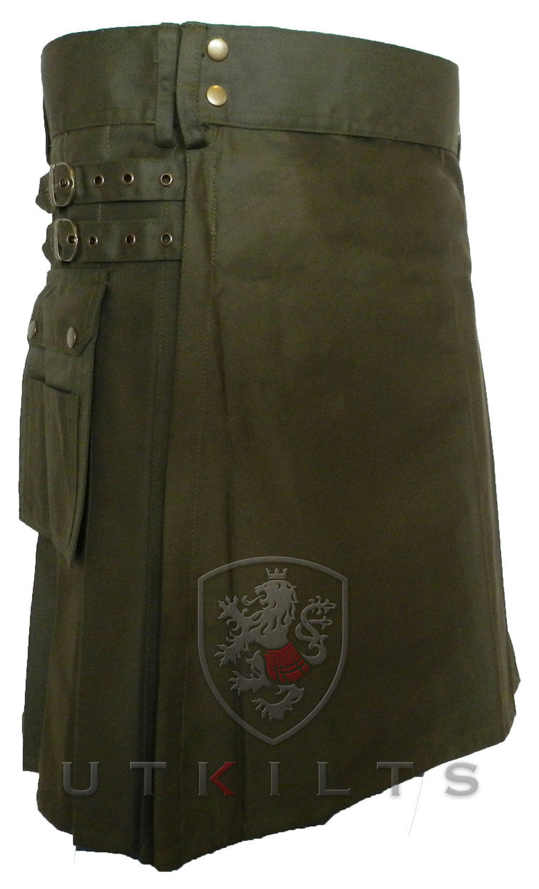 Utility Kilt – GlenLoch, Olive Green
