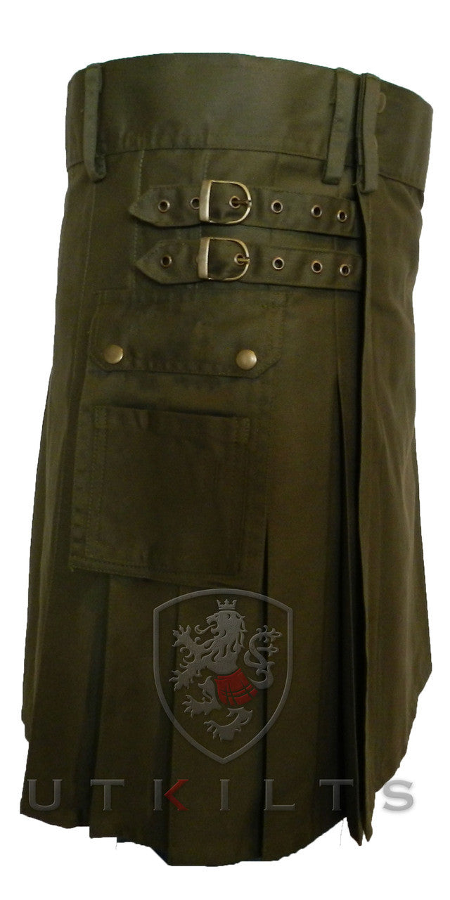 Utility Kilt – GlenLoch, Olive Green