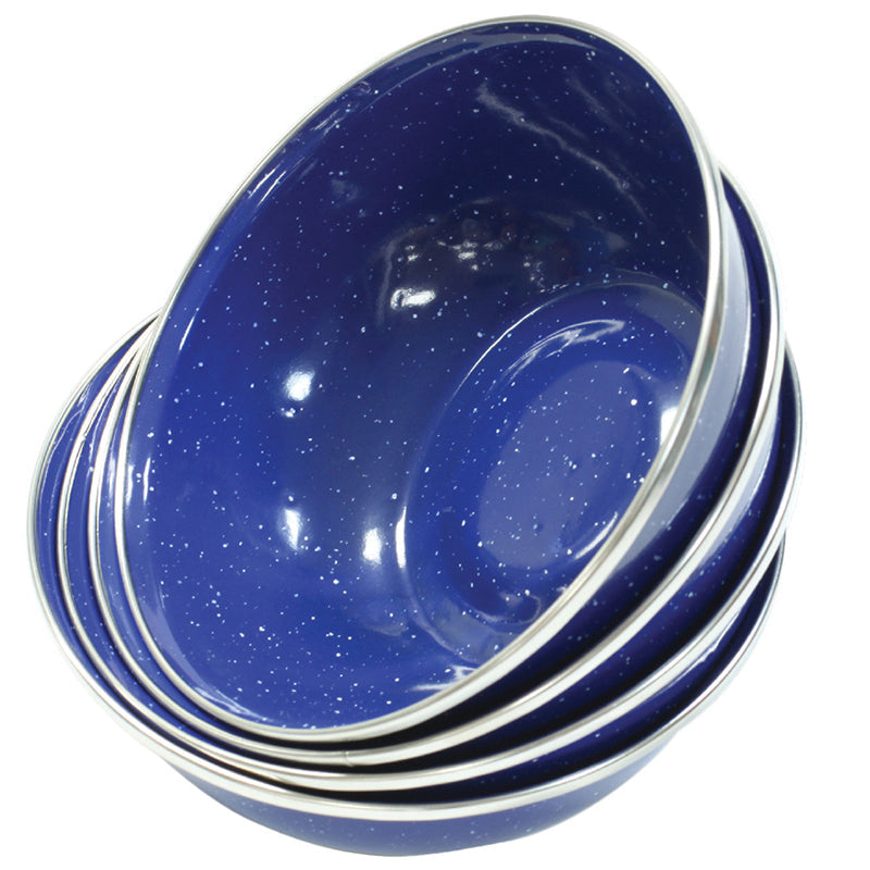 Stansport Deluxe 24-Piece Enamel Camping Tableware Set