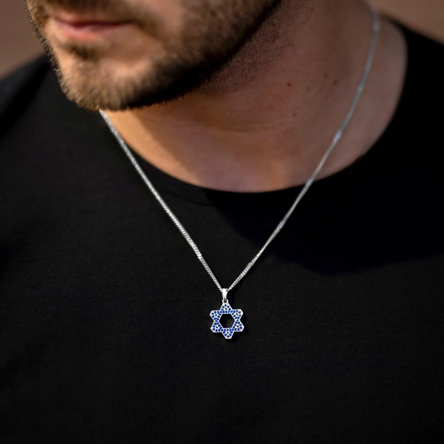 Star Of David Pendant - Sapphire