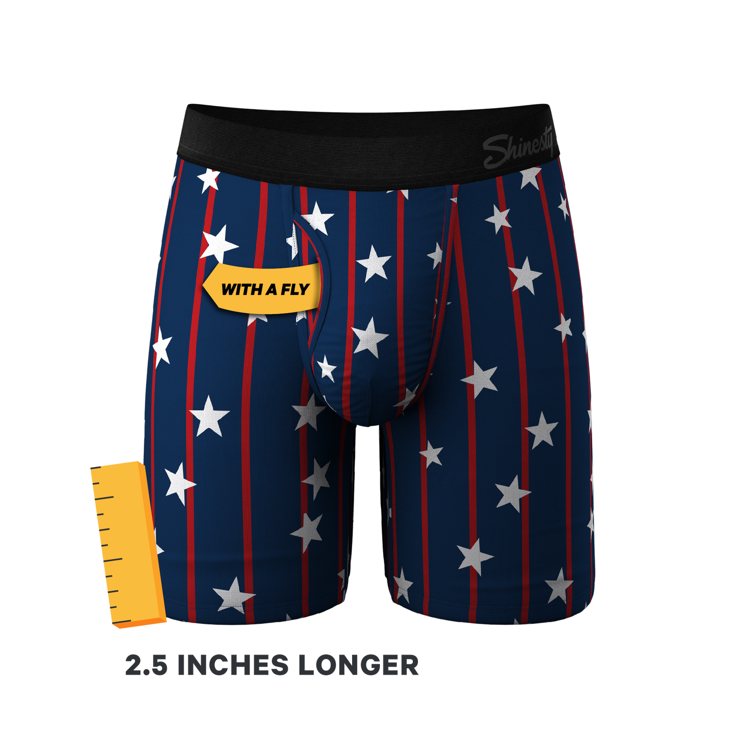 The Stars & Stripes | USA Pinstripe Long Leg Ball Hammock® Pouch Underwear With Fly