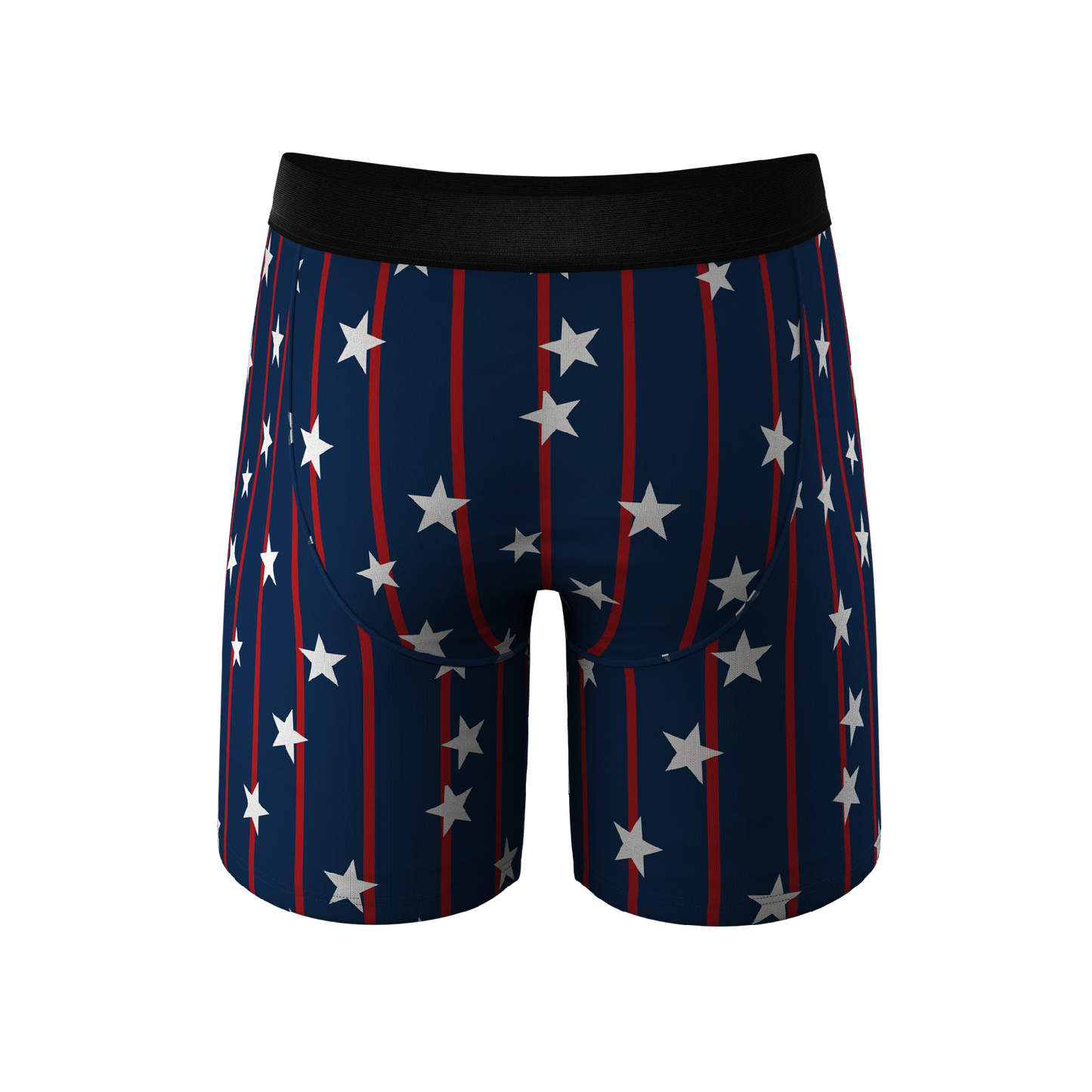 The Stars & Stripes | USA Pinstripe Long Leg Ball Hammock® Pouch Underwear With Fly