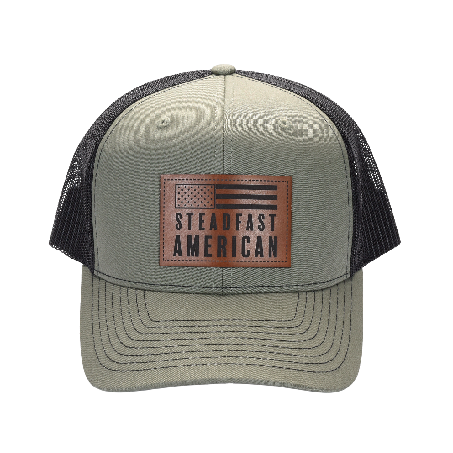 Steadfast American Richardson 112 Cap – Genuine Leather Patch Trucker Hat
