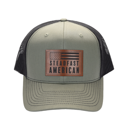 Steadfast American Richardson 112 Cap – Genuine Leather Patch Trucker Hat