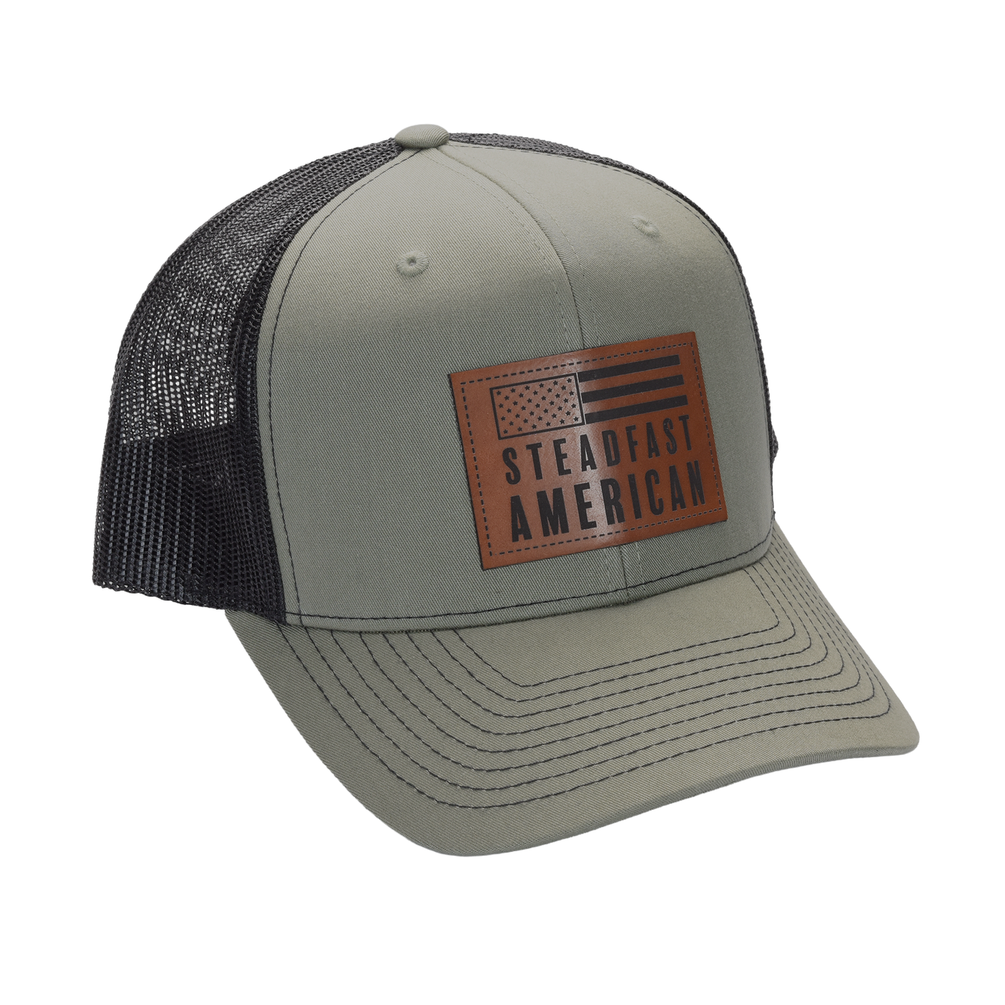 Steadfast American Richardson 112 Cap – Genuine Leather Patch Trucker Hat