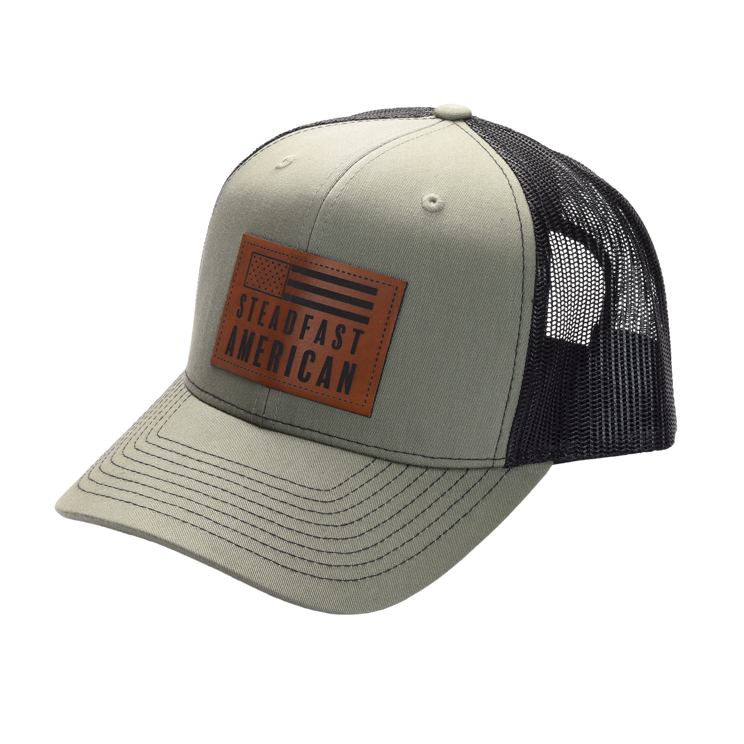 Steadfast American Richardson 112 Cap – Genuine Leather Patch Trucker Hat