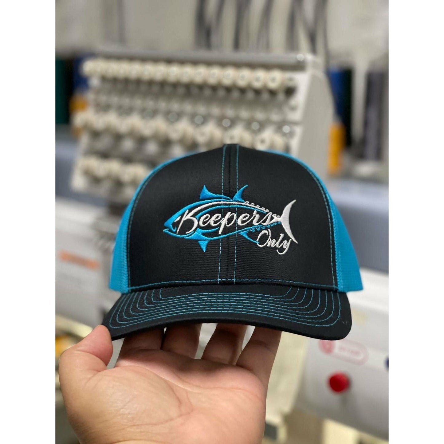 Stealth Trucker Snapback - Black/Neon Blue