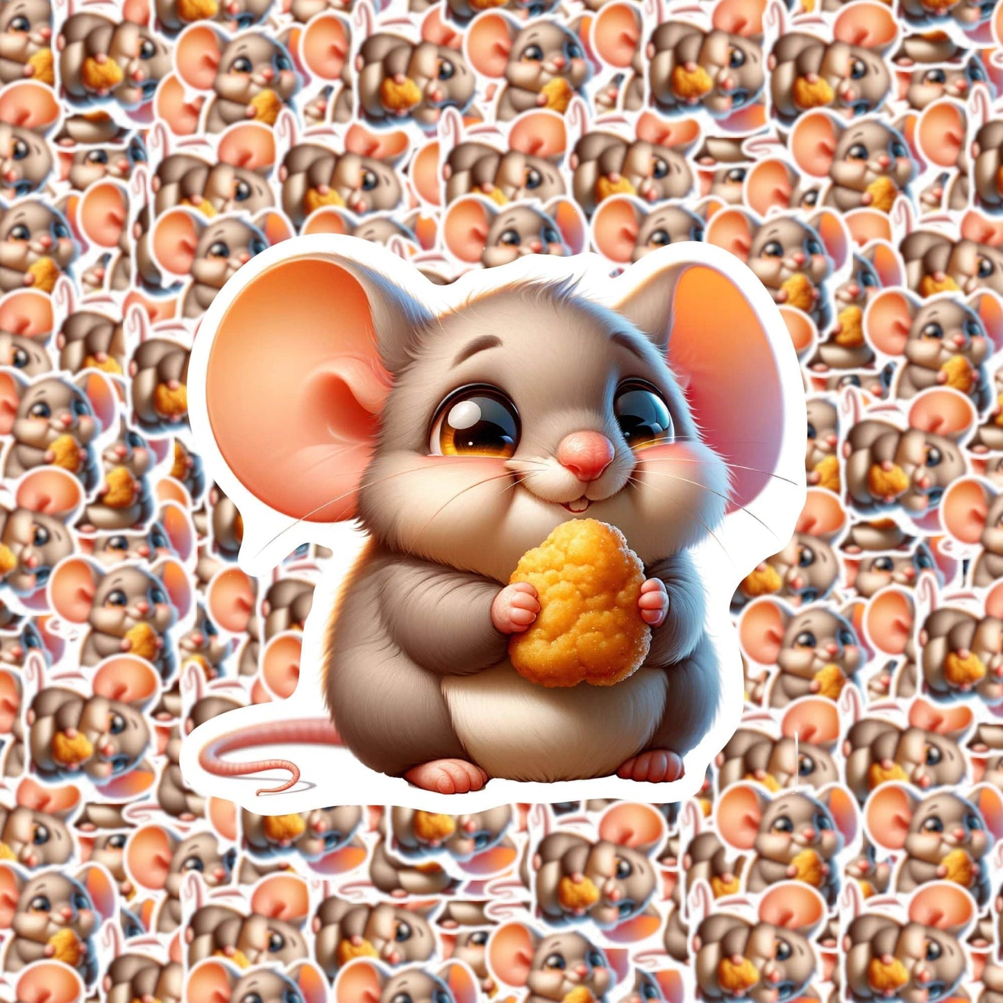 Mouse Eating a Chicken Nugget Sticker