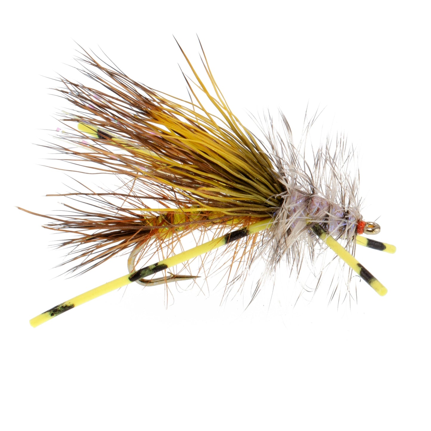 3 Pack Kaufmann's Yellow Crystal Stimulator Rubber Legs Dry Fly - Hook Size 16