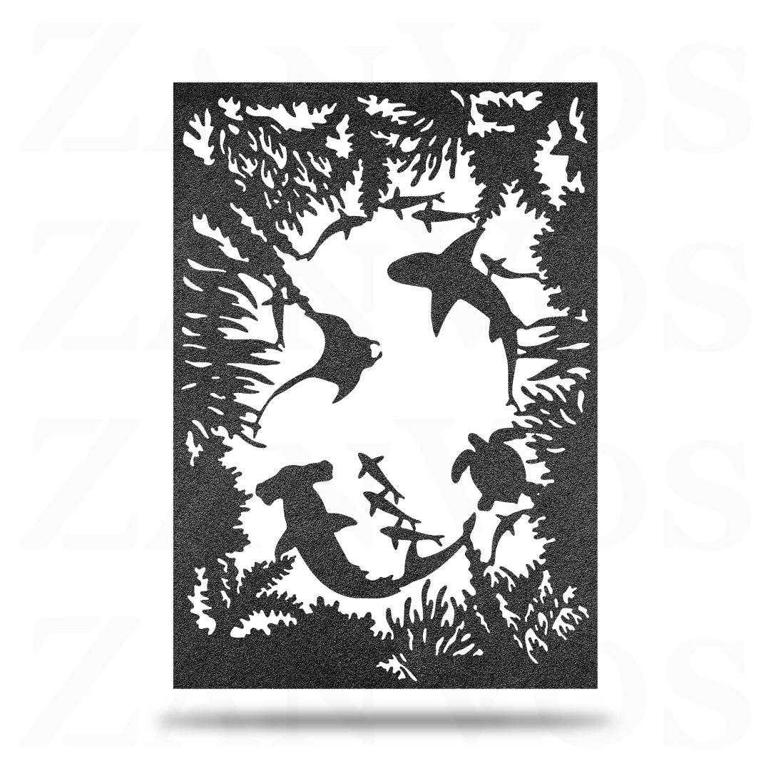 Stingray, Shark, Turtle & Coral