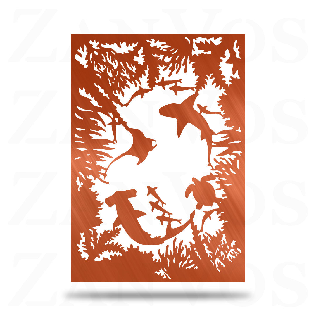 Stingray, Shark, Turtle & Coral