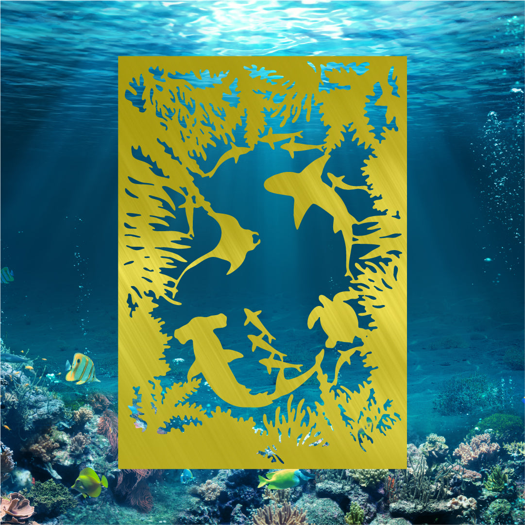 Stingray, Shark, Turtle & Coral