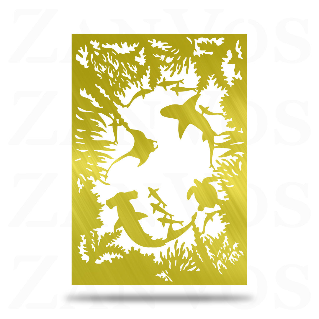 Stingray, Shark, Turtle & Coral