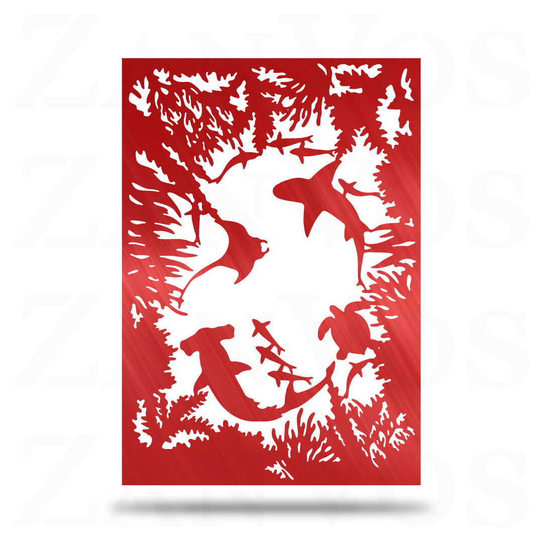 Stingray, Shark, Turtle & Coral